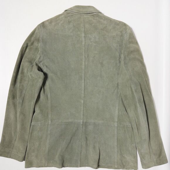 Carlisle Suede Shirt Jacket Green Women's 10 Medium Shacket Overshirt Lagenlook - Picture 3 of 9